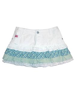 Poppy skirt white green frill
