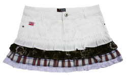 Poppy skirt white red frill