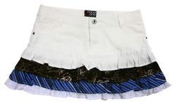 Poppy skirt white blue frills