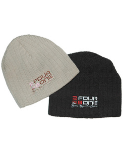 Cable Knit Beanie Embroidered Logo